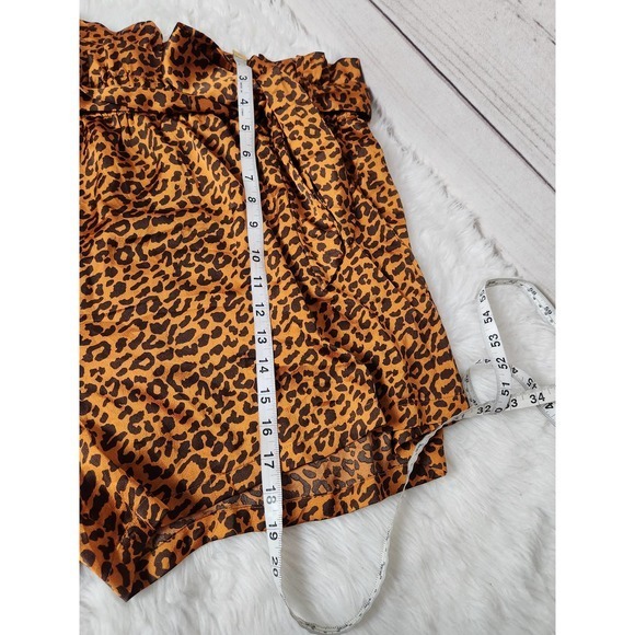 Shein Womens Paperbag Shorts Animal Print Pull-On Flowy Orange Brown 4XL - Picture 6 of 7